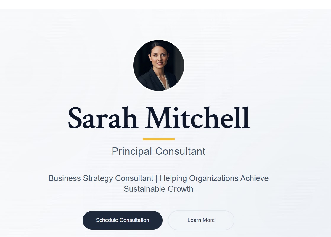 Screenshot of Simple Consultant template